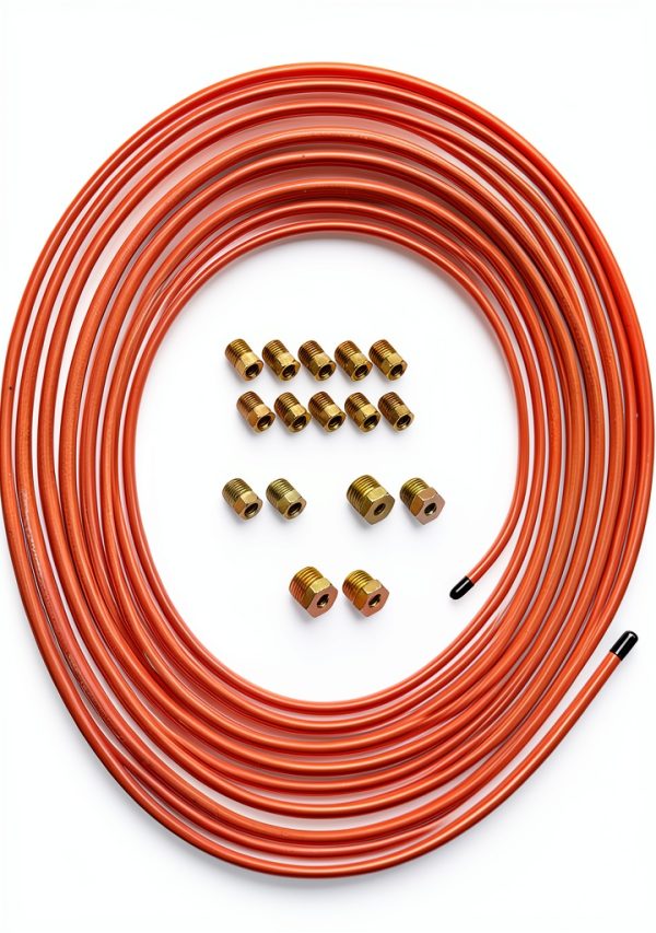 Copper Brake Line Tubing HYLDG 3/16" 25ft Kit with 16 Fittings-0