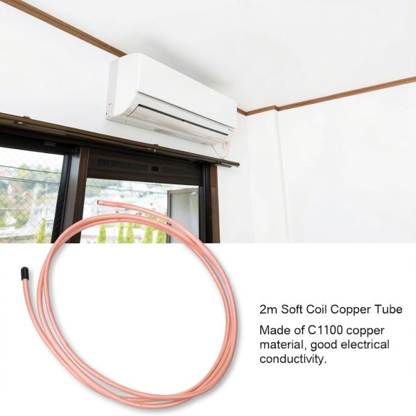 Copper Tube Quality Soft Coil 6mm OD 4.8mm ID 2m C1100 T2 for AC-2